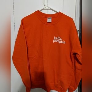 Women's. M. Orange hello pumpkin sweatshirt.